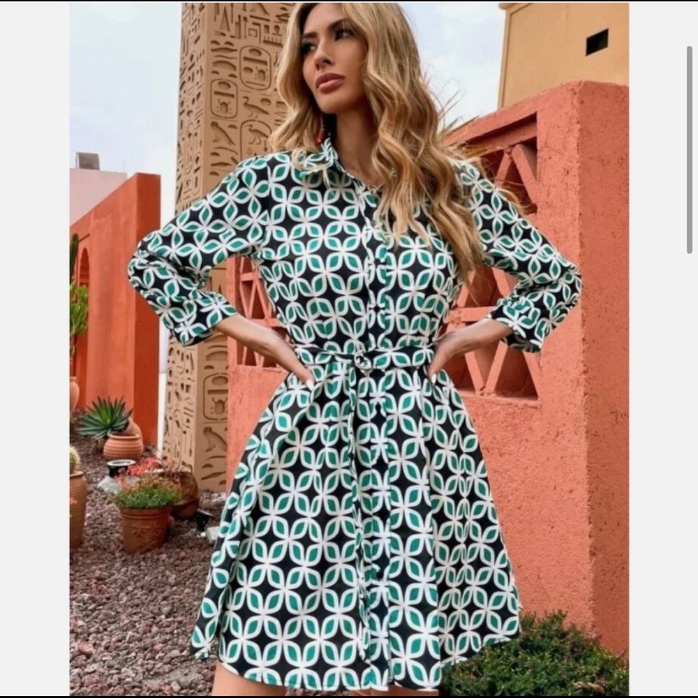 Zara Printed Dress with Belt size Medium - Picture 9 of 13